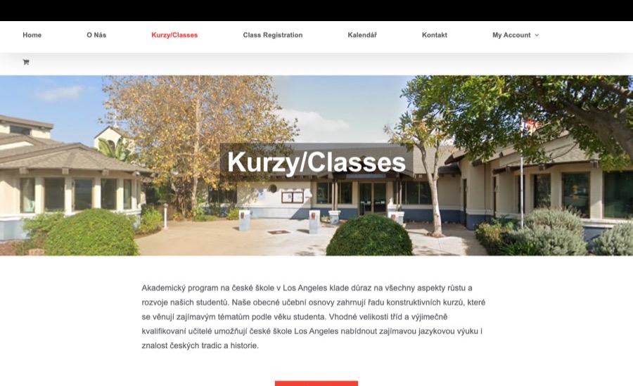 The classes page, in Czech and English