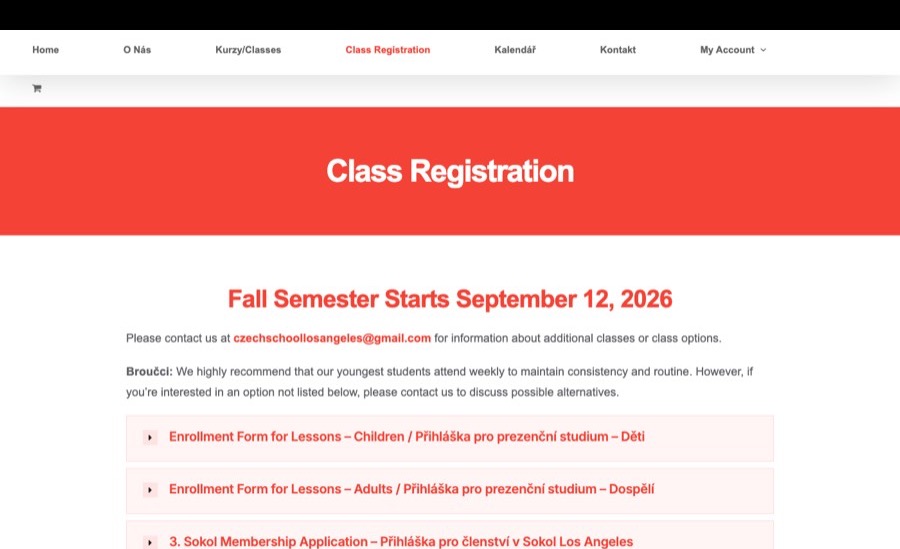 Online class registration