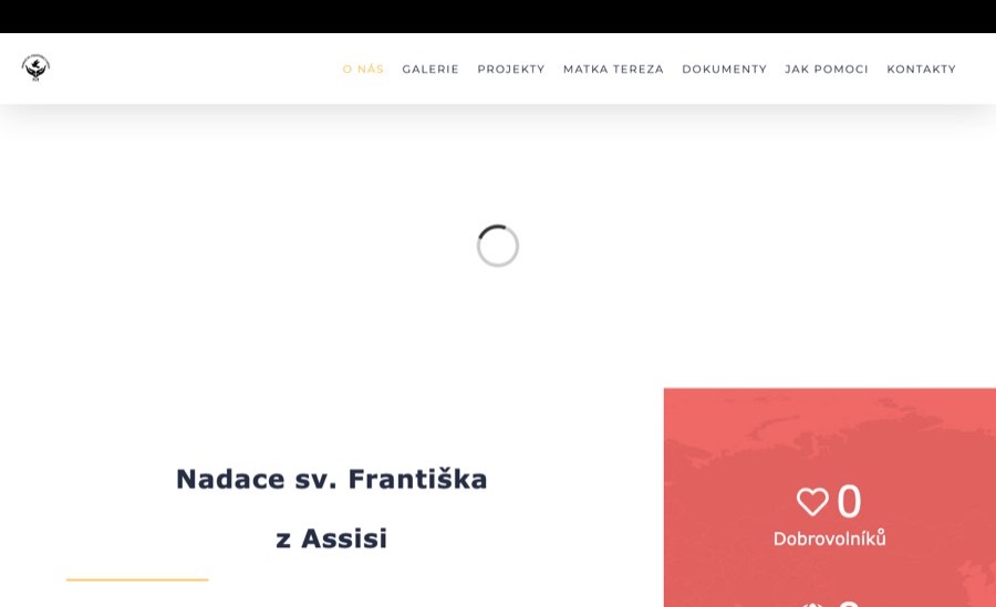 Home page of the Nadace svatého Františka z Assisi website