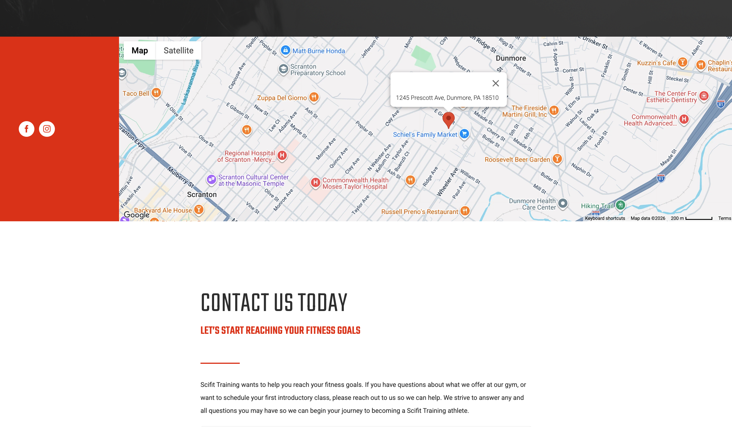 The contact page